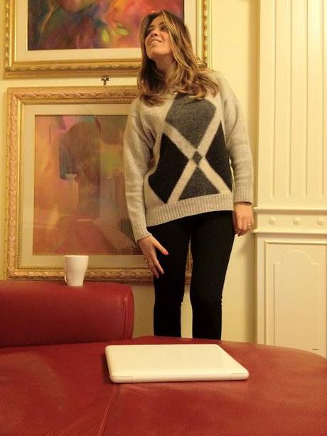 Valentino sweater and tea at home