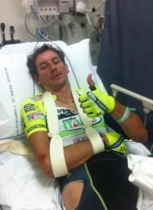 Giro del Qatar 2012: Pozzato, clavicola fratturata?