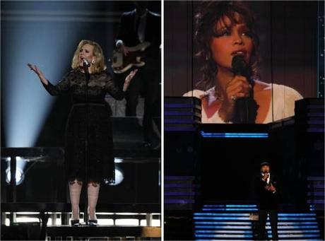 40 mln di americani per i Grammy Awards 2012 con il tributo a Whitney Houston e il trionfo di Adele