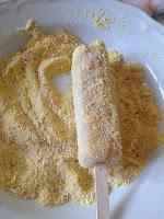 Stecco di merluzzo con panure di mais Stecco di merluzzo con panure di mais