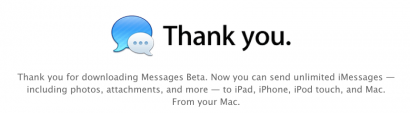 imessage beta 410x113 Mac OS X 10.8 Mountain Lion: Mac incontra iPad News Mountain Lion featured Apple 