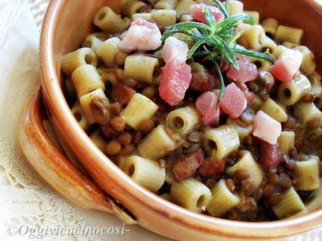 Da Lina: Pasta e Lenticchie Rustica con Pancetta in pentola a pressione