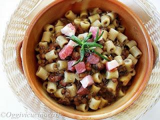 Da Lina: Pasta e Lenticchie Rustica con Pancetta in pentola a pressione