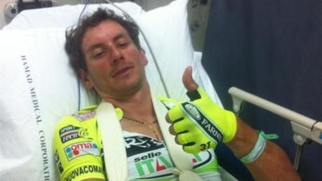 Trofeo Laigueglia FILIPPO POZZATO dopo la caduta, già in bici: una PAZZIA ?