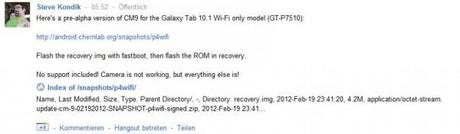 CyanogenMod 9 per Galaxy Tab 10.1 disponibile pre-alpha