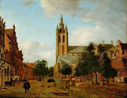 Veduta del canale Oude Delft - Van der Heyden