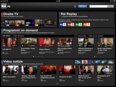 rai.tv .ipad 1 Guardare i canali Rai su iPad con lapplicazione ufficiale Rai.tv