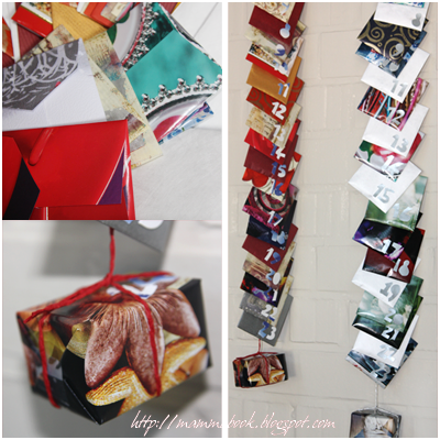 Calendario dell’avvento riciclato a base di tè e camomilla Calendario dell’avvento riciclato a base di tè e camomilla