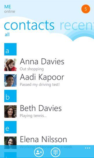 bm Skype per Windows Phone disponibile nel marketplace