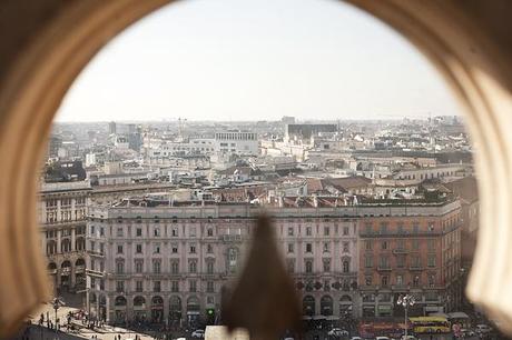 Mila Fashion week my first outfit veduta milano dal Duomo
