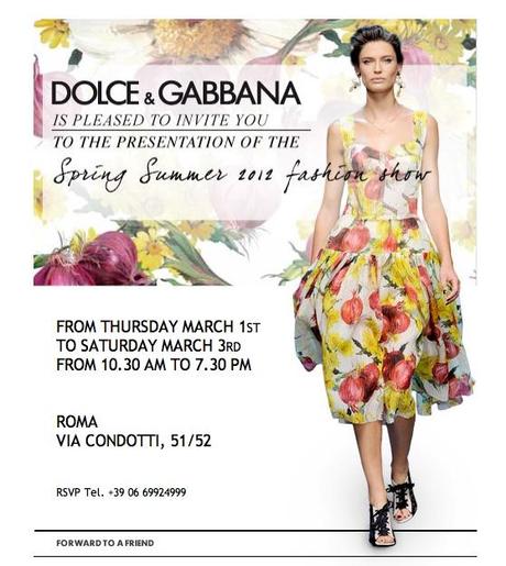 Dolce & Gabbana presenta: Spring Summer 2012 Fashion Show - Roma