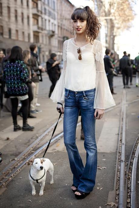 milano_streetstyle_jeans camicia trasparente ♥Milan FW Street Style #1