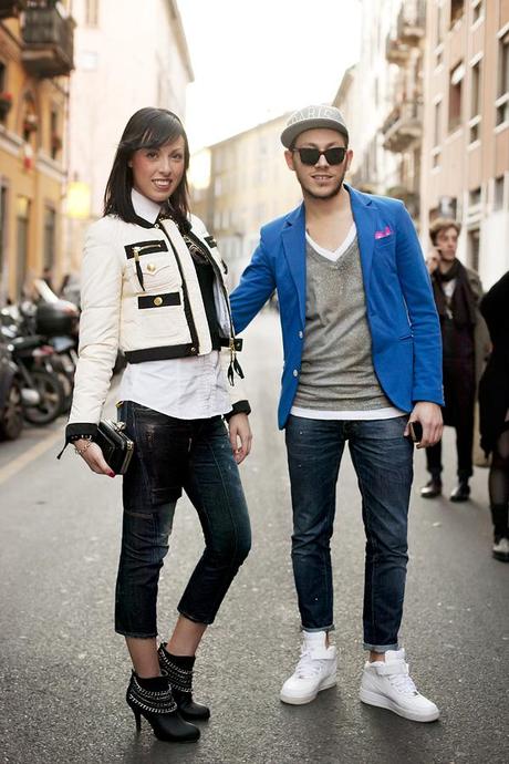 milano_streetstyle_coppia_002 ♥Milan FW Street Style #2 : The close knit couples have fun together!
