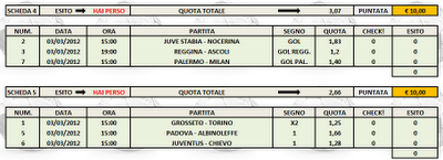 Sistema ridotto, 7 eventi in 5 terzine...