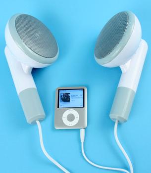 Can you hear me? - Giant earbud music speakers