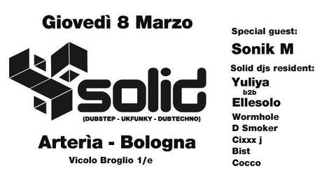 Giovedì 8 Marzo Bologna - Arterìa - SOLID + DOWNTOWN BASH (MADKID + WICKED A) + WARM RAP (FUOCO NEGLI OCCHI)