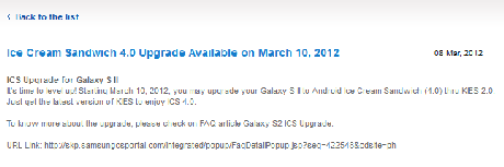 gs2ics Galaxy SII GT-I9100 Ice Cream Sandwich : Samsung Niente rilascio ufficile per il 10 Marzo!