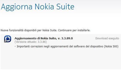 nokia suite Aggiornamento Nokia Suite v3.3.89