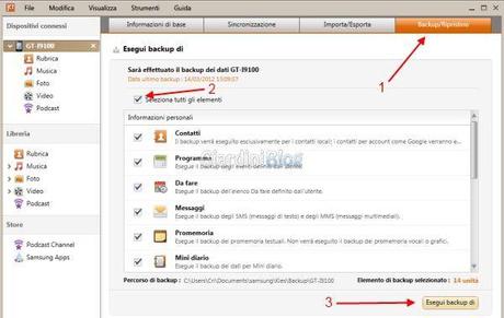 Backup dati samsung galaxy s 2 gt-i9100 Backup dati samsung galaxy s 2 gt-i9100