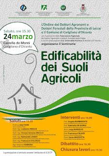 Seminario EDIFICABILITA' DEI SUOLI AGRICOLI