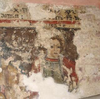 Decorazioni murali nella scala che porta alla cripta del Duomo di Fidenza