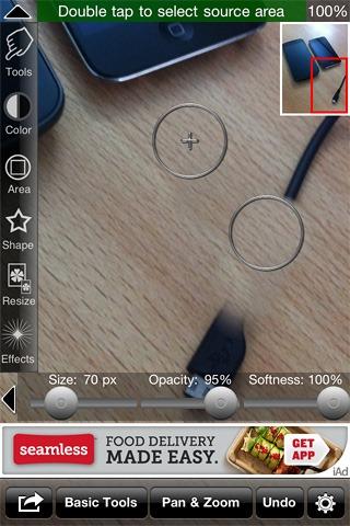 iRetouch for iPhone Clone Stamp Tool Migliori Programmi per Scattare, Condividere e Modificare foto su iPhone