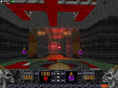 Heretic sparatutto in prima persona rilasciato sotto licenza GNU creato con una versione modificata del motore grafico di Doom.