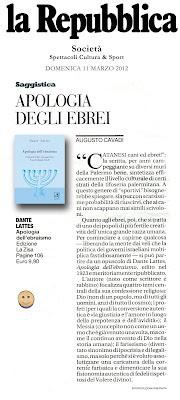 “Apologia degli Ebrei” di AUGUSTO CAVADI (La Repubblica, DOMENICA 11 MARZO 2012)