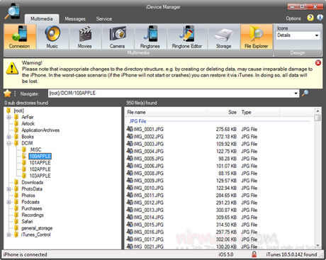 File explorer File explorer iDevice Manager, un ottimo programma per gestire liPhone dal PC