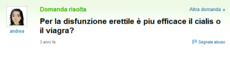 Domanda su Cialis 1 Cialis: le domande sui forum