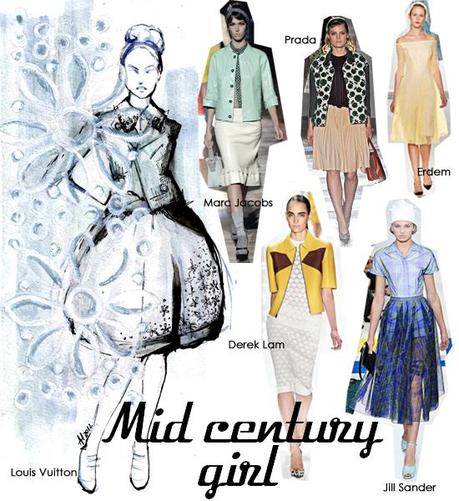 The fashion illustrated. s/s trends: Mid century girl.