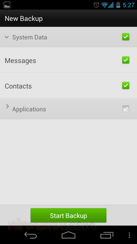 Select items Backup Contatti, SMS e Applicazioni su Android con Go Backup