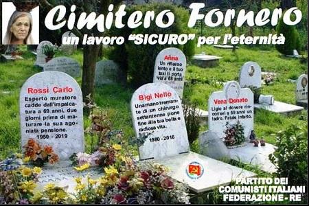 cimitero fornero Cimitero Fornero, la foto scandalo della sede di Reggio | FOTO