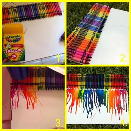 C’è crisi! Consiglia un Progetto Artistico di Riuso Creativo– Quadretto di Crayon Sciolti {Arte fai da te} quadretto fatto coi colori crayons quadro fai da te progetto creativo