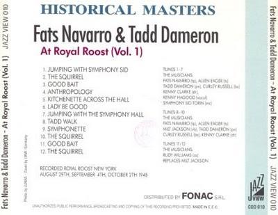 L'incontro fra Fats Navarro & Tadd Dameron: una pagina di storia del jazz da rievocare.