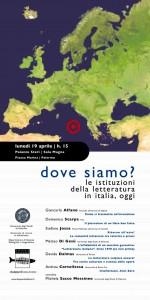 Dove Siamo? Le istituzioni della Letteratura in Italia, oggi