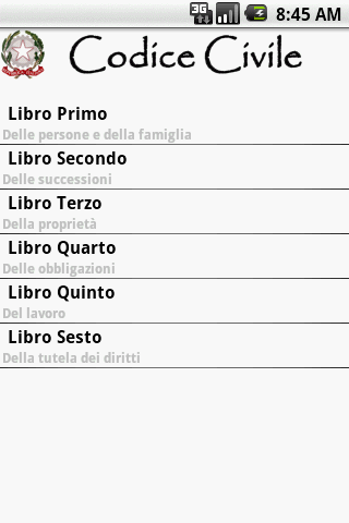 Codici e Leggi Italiane: disponibile il programma per Android