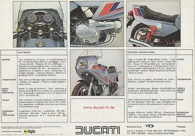 Vintage Brochures: Ducati Pantah 500 SL 1979-1980-1981