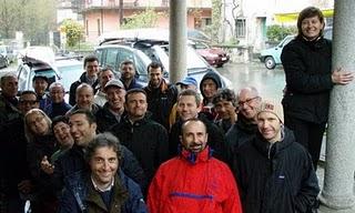 Orta lake with rain