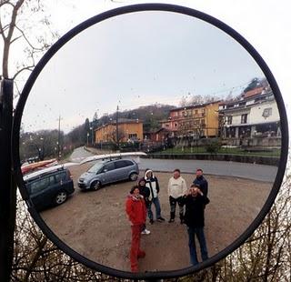 Orta lake with rain