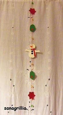 decoraporta con pupazzotti di neve