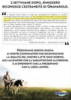 Mi ha scritto il Direttore Marketing della Granarolo.