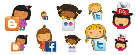 5 icone social media con tema i bambini
