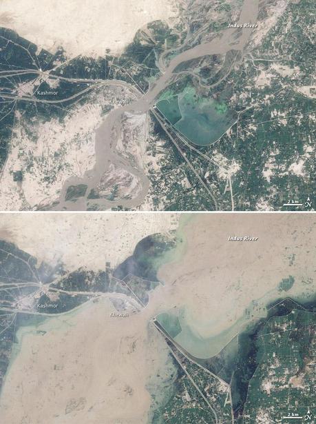 Flooding near Kashmor, Pakistan August 2010 - NASA Goddard Photo and Video