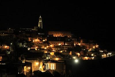 notte di vento sui Sassi di Matera