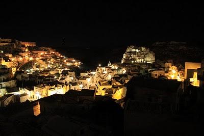 notte di vento sui Sassi di Matera