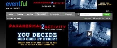 Viral point: richiedi Paranormal Activity 2 nella tua città