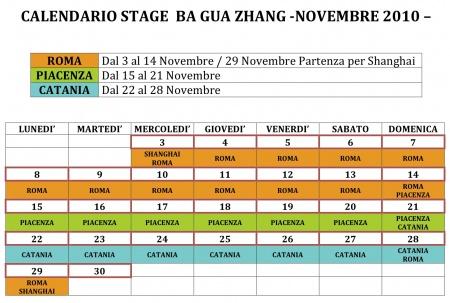 Calendario Baguazhang novembre 2010