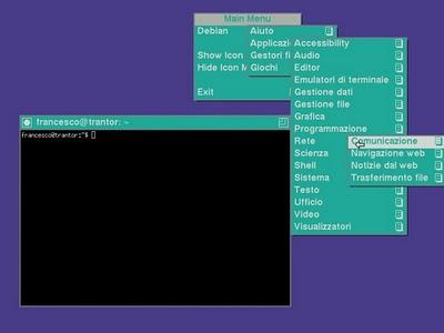 TWM (Timeless Windows Manager) window manager ormai superato ma spesso installato come alternativa ai più moderni ambienti desktop.