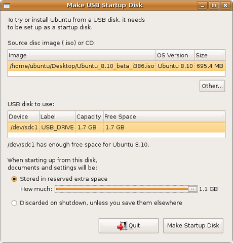 Usbuntu Live Creator magnifica utiliy per installare Ubuntu su una USB flash drive e creare  bootable USB key.